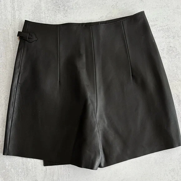 Massimo Dutti Leather Skort Women